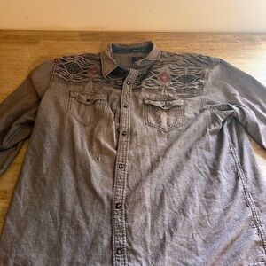 Moonshine Spirit Shirt Adult XXL Brown Black Western Print Mens
